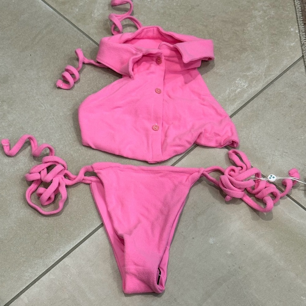 Frankie's Bikinis Vibrant Pink Set
